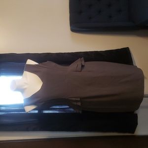 Gray peplum style pencil dress